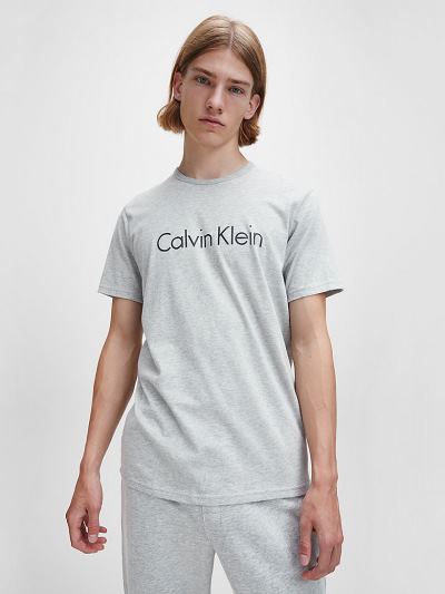 Calvin Klein Ruhák HU001470 | Calvin Klein Comfort Cotton Lounge Logo Férfi Póló Szürke